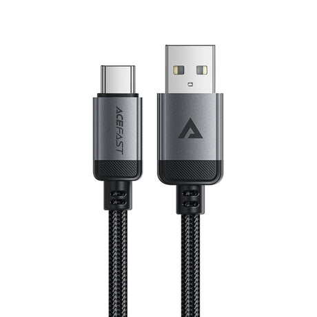 Cablu Acefast (C20-04), USB to Type-C, 3A, Fast Charging, Bend-Resistant, Nylon Braid, 1.2m, Negru