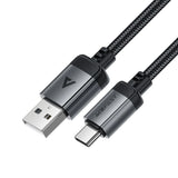 Cablu Acefast (C20-04), USB to Type-C, 3A, Fast Charging, Bend-Resistant, Nylon Braid, 1.2m, Negru