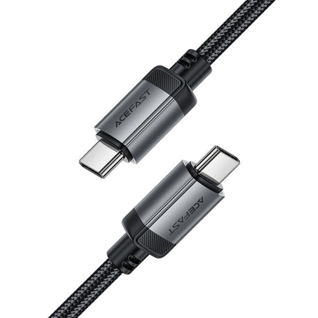 Cablu Acefast (C20-03), USB-C to Type-C, 60W, 3A, Fast Charging, Bend-Resistant, Nylon Braid, 1.2m, Negru