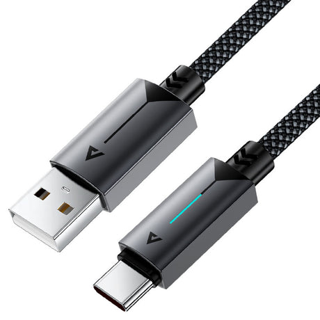 Cablu Acefast (C19-04), USB to Type-C, Fast Charging, 3A, Bend-Resistant, Nylon Braid, 1.2m, Negru