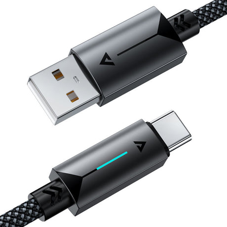 Cablu Acefast (C19-04), USB to Type-C, Fast Charging, 3A, Bend-Resistant, Nylon Braid, 1.2m, Negru