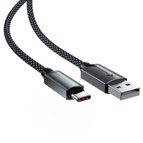 Cablu Acefast (C19-04), USB to Type-C, Fast Charging, 3A, Bend-Resistant, Nylon Braid, 1.2m, Negru