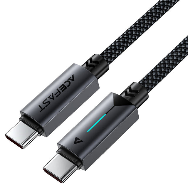 Cablu Acefast (C19-03), Type-C to Type-C, Fast Charging, 60W, 3A, Bend-Resistant, Nylon Braid, 1.2m, Negru