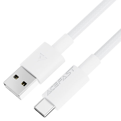 Cablu Acefast (C18-04), USB to Type-C, Fast Charging, 3A, Bend-Resistant, Nylon Braid, 1.2m, Alb
