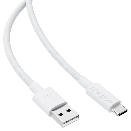 Cablu Acefast (C18-04), USB to Type-C, Fast Charging, 3A, Bend-Resistant, Nylon Braid, 1.2m, Alb