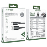 Cablu Acefast (C17-04), USB-C, 3A, 1.2m, Negru