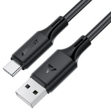 Cablu Acefast (C17-04), USB-C, 3A, 1.2m, Negru