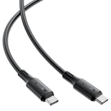 Cablu Acefast (C17-03), Type-C to Type-C, Fast Charging, 60W, 3A, Bend-Resistant, Soft Silicone, 1.2m, Negru