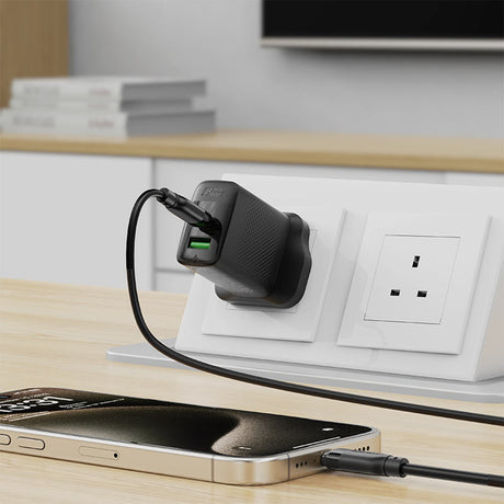 Cablu Acefast (C16-03), Fast Charging, Type-C to Type-C, 60W, 3A, Bend-Resistant, 1.2m, Negru