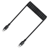 Cablu Acefast (C14-03), Fast Charging, Type-C to Type-C, Spring Design, 60W, 3A, Bend-Resistant, 1.2m, Negru