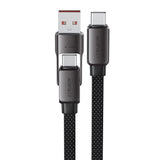 Cablu Acefast (C13-04), Fast Charge, Type-C to USB, Type-C, 60W, 3A, Bend-Resistant, Zinc Alloy, 1.2m, Negru