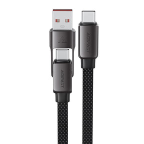 Cablu Acefast (C13-04), Fast Charge, Type-C to USB, Type-C, 60W, 3A, Bend-Resistant, Zinc Alloy, 1.2m, Negru