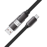 Cablu Acefast (C13-04), Fast Charge, Type-C to USB, Type-C, 60W, 3A, Bend-Resistant, Zinc Alloy, 1.2m, Negru