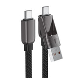 Cablu Acefast (C13-04), Fast Charge, Type-C to USB, Type-C, 60W, 3A, Bend-Resistant, Zinc Alloy, 1.2m, Negru
