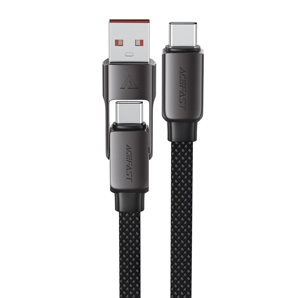 Cablu Acefast (C13-05), Fast Charge, Type-C to USB, Type-C, 60W, 3A, Bend-Resistant, Short Design, 0.2m, Negru