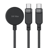 Cablu Acefast (C6-11), Fast Charging, 2x Type-C, Wireless Charger to USB-C, 3in1, 100W, 5A, 5W, 480Mb/s, 1.2m, Negru