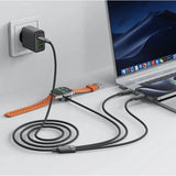 Cablu Acefast (C6-11), Fast Charging, 2x Type-C, Wireless Charger to USB-C, 3in1, 100W, 5A, 5W, 480Mb/s, 1.2m, Negru