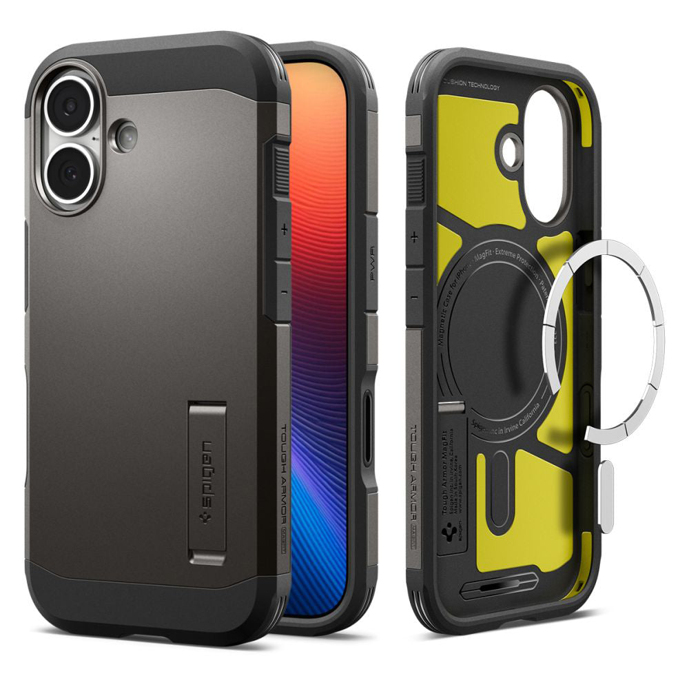Husa de protectie Spigen Tough Armor "T" MagSafe (ACS10392) compatibil cu iPhone 17, Gunmetal