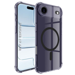 Husa de protectie Techsuit Shockproof Clear Silicone MagSafe compatibil cu iPhone 17 Air, Negru Fumuriu