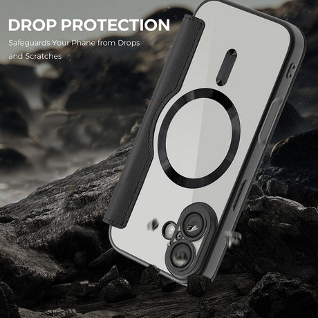 Husa de protectie Techsuit SmartMag Book compatibil cu iPhone 17, Negru