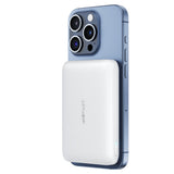 Baterie externa Acefast Magnetic Wireless (M25-5000), MagSafe, Fast Charge, USB-C, 5000mAh, 20W, 5V/2.4A, LED Indicator, Alb