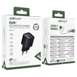 Incarcator Acefast (A118), Type-C, PD30W, GaN, Negru