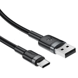 Cablu Acefast (C22-04), Fast Charge, USB to Type-C, 3A, Bend-Resistant, Wide Compatibility, Nylon Braid, 1.2m, Negru