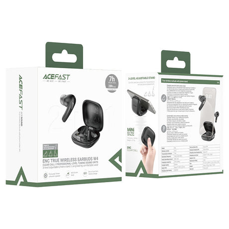 Casti Bluetooth 5.4, ANC, ENC, 350mAh, Waterproof - Acefast (W4) - Black