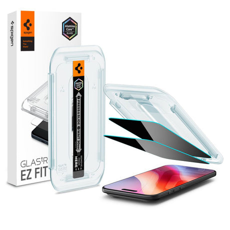 Folie de protectie Spigen (set de 2) Glas.tR EZ-FIT (AGL09862) compatibil cu iPhone 17 Air, Privacy