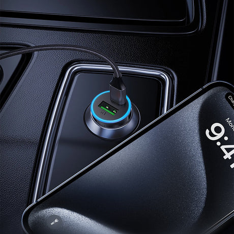 Incarcator Acefast Car (B15), Fast Charge, USB, Type-C, 65W, Aluminium Alloy, Metal Gray