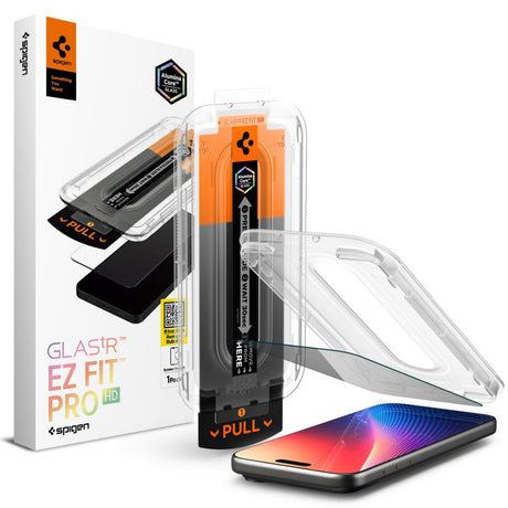 Folie de protectie Spigen Glas.tR EZ-FIT Pro (AGL10098) compatibil cu iPhone 16 Pro / iPhone 17 / iPhone 17 Pro, Privacy