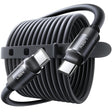 Cablu Lisen L115 (YL0125040001), Type-C to Type-C, Fast Charging, 100W, 480Mbps, Aluminum Alloy, Silicone, 3m, Negru