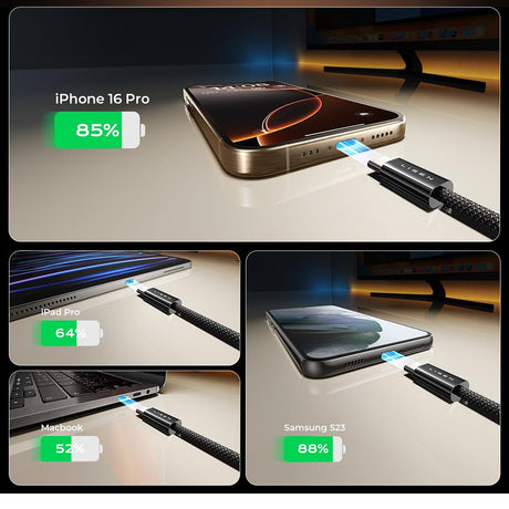 Cablu Lisen (set de 5) (YL0123070010), Type-C, 60W, 480Mbps, Fast Charging, Braided, 1m/1m/2m/2m/3m, Negru