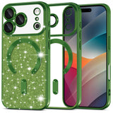 Husa de protectie Techsuit Luxury Glitter MagSafe compatibil cu iPhone 17 Pro, Deep Green