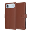 Husa de protectie Techsuit Leather Folio compatibil cu iPhone 17 Air, Maro