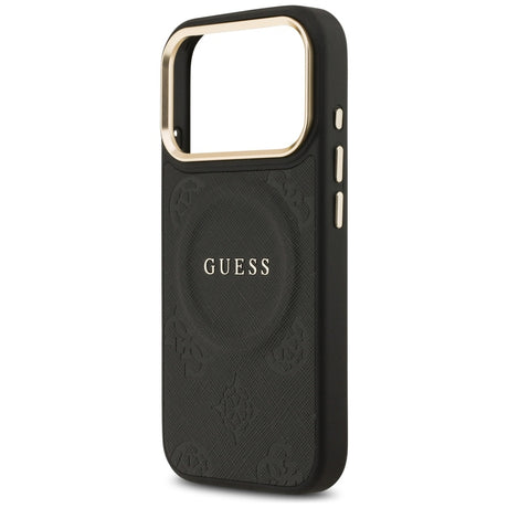 Husa de protectie Guess Peony Hot Stamp MagSafe (GUHMP17LPSAMSECK) compatibil cu iPhone 17 Pro, Negru