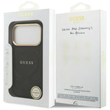 Husa de protectie Guess Peony Hot Stamp MagSafe (GUHMP17LPSAMSECK) compatibil cu iPhone 17 Pro, Negru