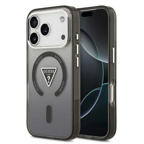 Husa de protectie Guess IML Gradient Triangle Logo MagSafe (GUHMP17XHGTMLCGK) compatibil cu iPhone 17 Pro Max, Negru
