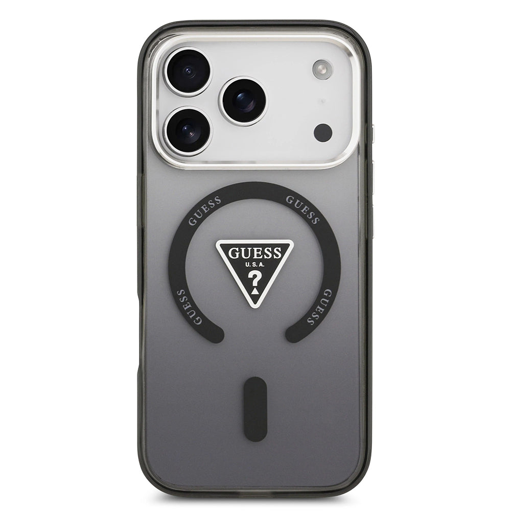 Husa de protectie Guess IML Gradient Triangle Logo MagSafe (GUHMP17XHGTMLCGK) compatibil cu iPhone 17 Pro Max, Negru