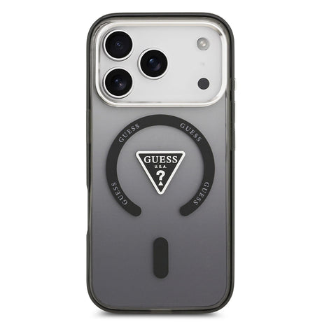 Husa de protectie Guess IML Gradient Triangle Logo MagSafe (GUHMP17XHGTMLCGK) compatibil cu iPhone 17 Pro Max, Negru