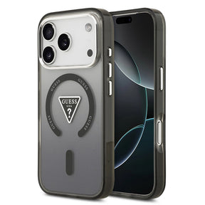 Husa de protectie Guess IML Gradient Triangle Logo MagSafe (GUHMP17LHGTMLCGK) compatibil cu iPhone 17 Pro, Negru