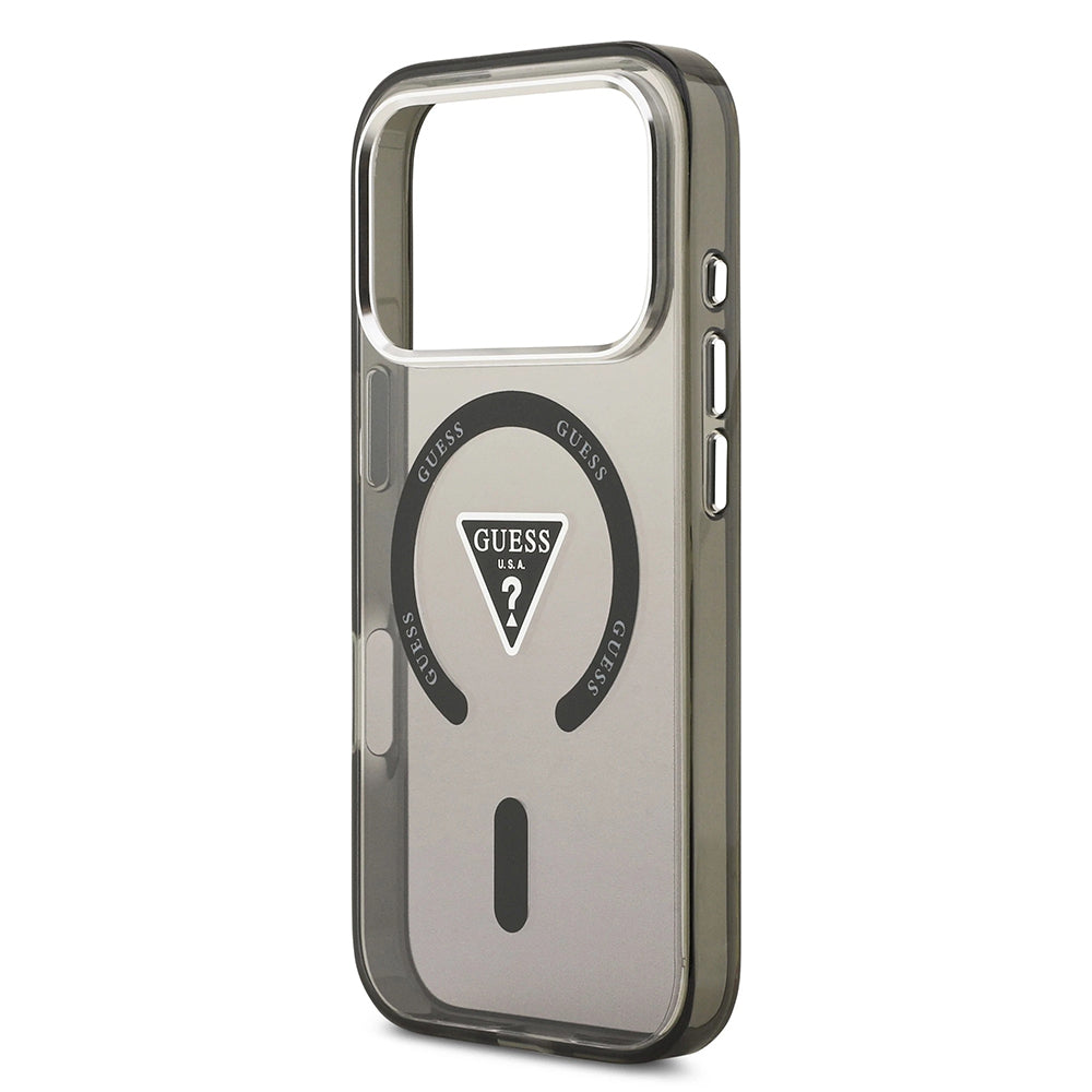 Husa de protectie Guess IML Gradient Triangle Logo MagSafe (GUHMP17LHGTMLCGK) compatibil cu iPhone 17 Pro, Negru