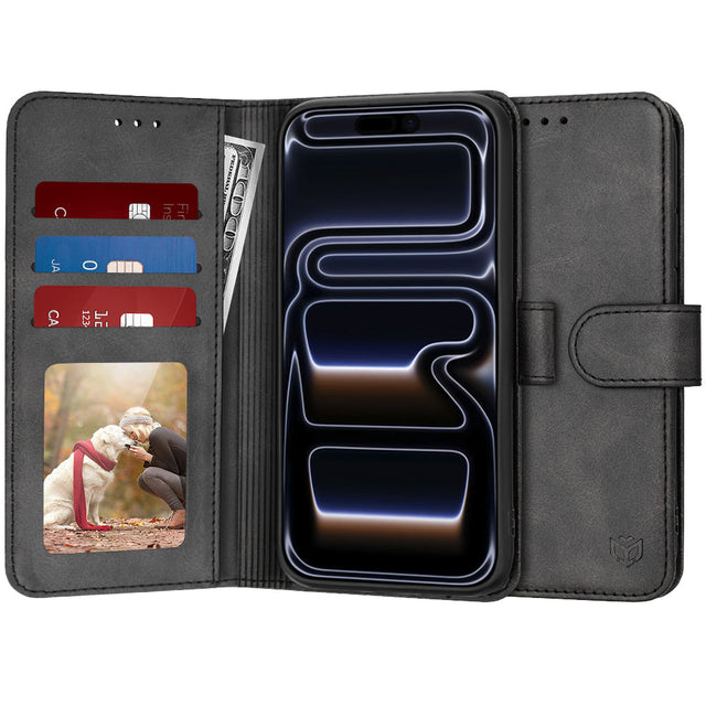 TechSuit Husa de protectie Techsuit Diary Book compatibil cu iPhone 17 Pro, Negru