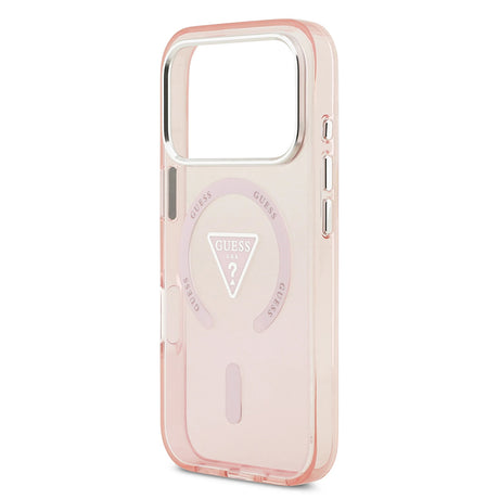Husa de protectie Guess IML Gradient Triangle Logo MagSafe (GUHMP17LHGTMLCGP) compatibil cu iPhone 17 Pro, Roz
