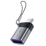 Adaptor Acefast Adapter (J7), with OTG Function, USB to Type-C, 10Gbps Data Transmission, Fast Charging, Metal Gray