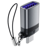 Adaptor Acefast Adapter (J7), with OTG Function, USB to Type-C, 10Gbps Data Transmission, Fast Charging, Metal Gray