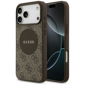 Husa de protectie Guess 4G Circle Classic Logo MagSafe (GUHMP17XP4PGRSGW) compatibil cu iPhone 17 Pro Max, Maro