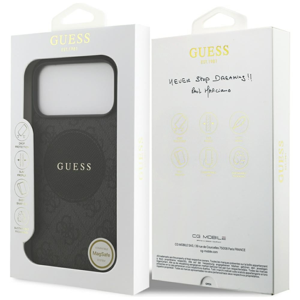 Husa de protectie Guess 4G Circle Classic Logo MagSafe (GUHMP17XP4PGRSGK) compatibil cu iPhone 17 Pro Max, Negru