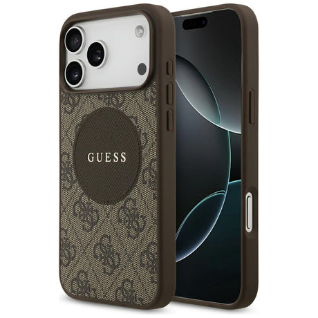 Husa de protectie Guess 4G Circle Classic Logo MagSafe (GUHMP17LP4PGRSGW) compatibil cu iPhone 17 Pro, Maro