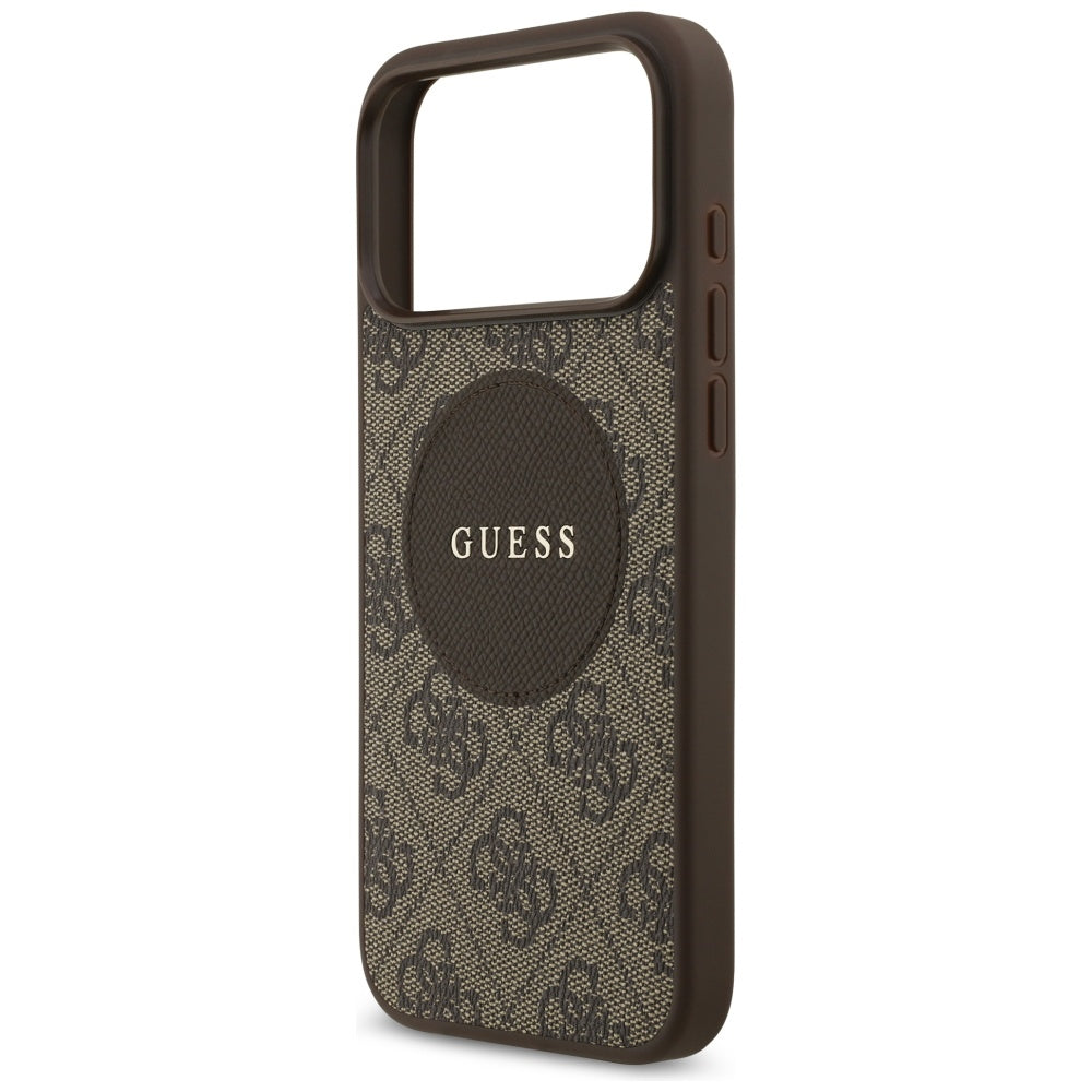 Husa de protectie Guess 4G Circle Classic Logo MagSafe (GUHMP17LP4PGRSGW) compatibil cu iPhone 17 Pro, Maro